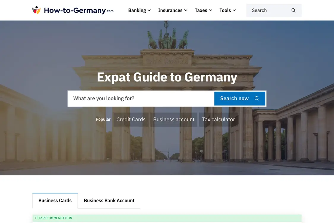 Screenshot of how-to-germany.com