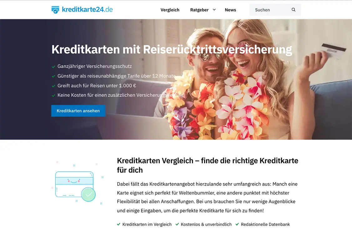 Screenshot of kreditkarte24.de